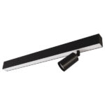 SPIRE LUZ LED LINEAL 20W 6500K SOBREPOSICIÓN + 1 SPOT MR 11 SIN LÁMPARA NEGRO MATE