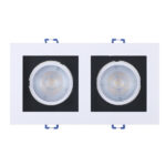 SPOT MARCO EMPOTRAR CUADRADO LED 2XMR16 10W 3000K