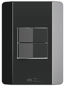 2 INTERRUPTORES PARALELOS 10A/250VCA ENGATE RÁPIDO COM PLACA RAPID PRETA (85015) - LINHA RAPID PRETA