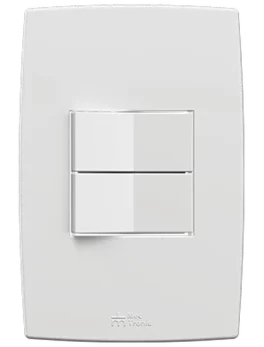 2 INTERRUPTORES SIMPLES 10A/250VAC CONEXIÓN RÁPIDA CON PLACA MEC-PLUS (81127) - LÍNEA MEC-PLUS