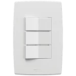 3 INTERRUPTORES PARALELOS 10A/250VAC CONEXIÓN RÁPIDA CON PLACA MEC-PLUS (81133) - LÍNEA MEC-PLUS