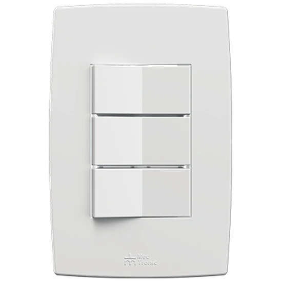 3 INTERRUPTORES PARALELOS 10A/250VAC CONEXIÓN RÁPIDA CON PLACA MEC-PLUS (81133) - LÍNEA MEC-PLUS