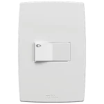 1 PULSADOR DE CAMPANA 10A/250VAC ENCHUFE RÁPIDO CON PLACA HORIZONTAL MEC-PLUS (81126) - LÍNEA MEC-PLUS