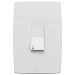 1 PULSADOR DE CAMPANA 10A/250VAC ENCHUFE RÁPIDO CON PLACA VERTICAL MEC-PLUS (81125) - LÍNEA MEC-PLUS