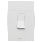 1 PULSADOR MINUTERIA 10A/250VAC ACOPLAMIENTO CONVENCIONAL CON PLACA VERTICAL MEC-PLUS (81118) - LÍNEA MEC-PLUS