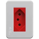 BASE DE EMPOTRAR 2P+T ROJA 20A/250VAC CON PLACA MOV-PETRA - UNIDAD (39790) - LÍNEA MOVLIGHT