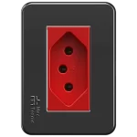 BASE DE EMPOTRAR 2P+T ROJA 20A/250VAC CON PLACA MOV-ÔNIX - UNIDAD (39793) - LÍNEA MOVLIGHT