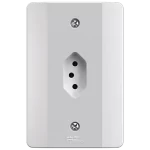TOMA VERTICAL 2P+T 10A/250VAC ACOPLAMIENTO CONVENCIONAL CON PLACA MILLENIUN FACILIT (39780) - EQUIPO - LÍNEA MILLENIUN FACILIT