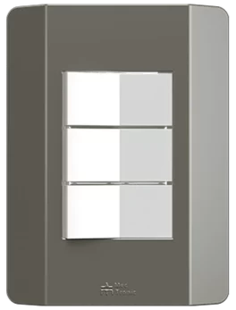 3 INTERRUPTORES PARALELOS 10A/250VAC CONEXIÓN RÁPIDA CON PLACA PRISMA (84044) - LÍNEA PRISMA