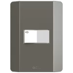 1 PULSADOR MINUTERIA 10A/250VAC ENCHUFE RÁPIDO CON PLACA PRISMA HORIZONTAL (84034) - LÍNEA PRISMA