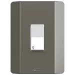 1 PULSADOR MINUTERIA 10A/250VAC ENCHUFE RÁPIDO CON PLACA PRISMA VERTICAL (84035) - LÍNEA PRISMA