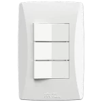 3 INTERRUPTORES SIMPLES 10A/250VAC CONEXIÓN RÁPIDA CON PLACA PETRA (81058) - LÍNEA PETRA