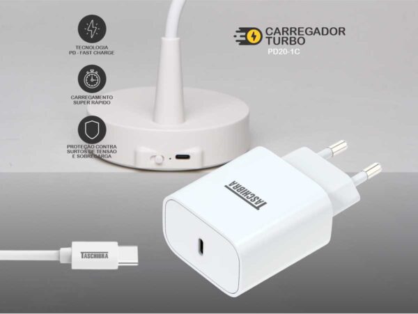 TASCHIBRA PD20-1C TURBO CARGADOR USB AUTOVOLT 20W