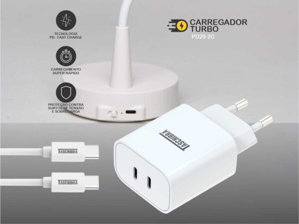 TASCHIBRA PD20-2C TURBO CARGADOR USB AUTOVOLT 20W - Imagen 3