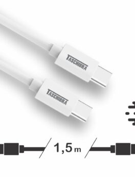 CABLE TURBO TASCHIBRA C3CC-15B USB-C USB-C 1,5m 3A BRANCO